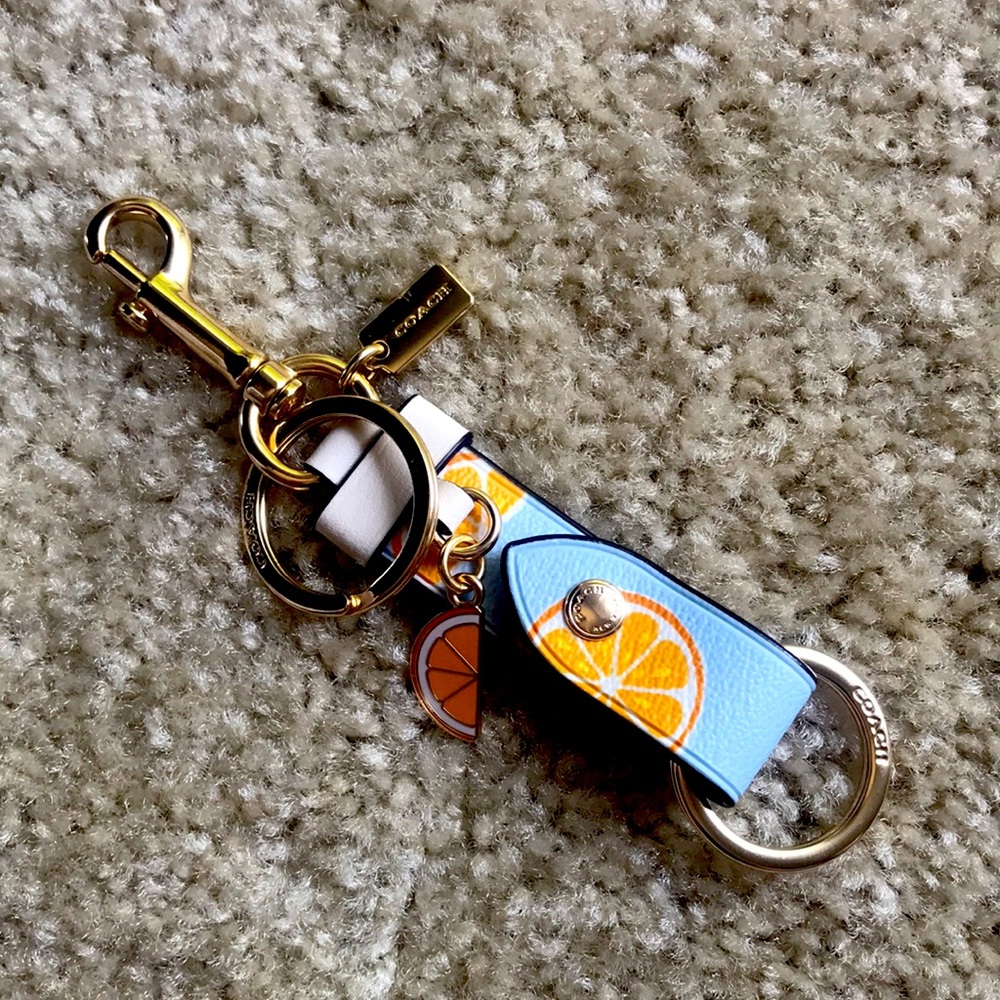 NWOT! COACH ORANGE SLICE KEYCHAIN 🍊